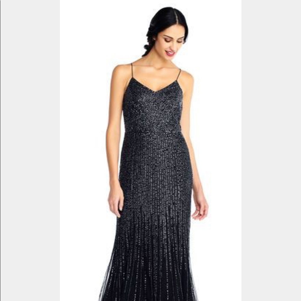 Adrianna Papell Black Sequin Bridesmaid Dress